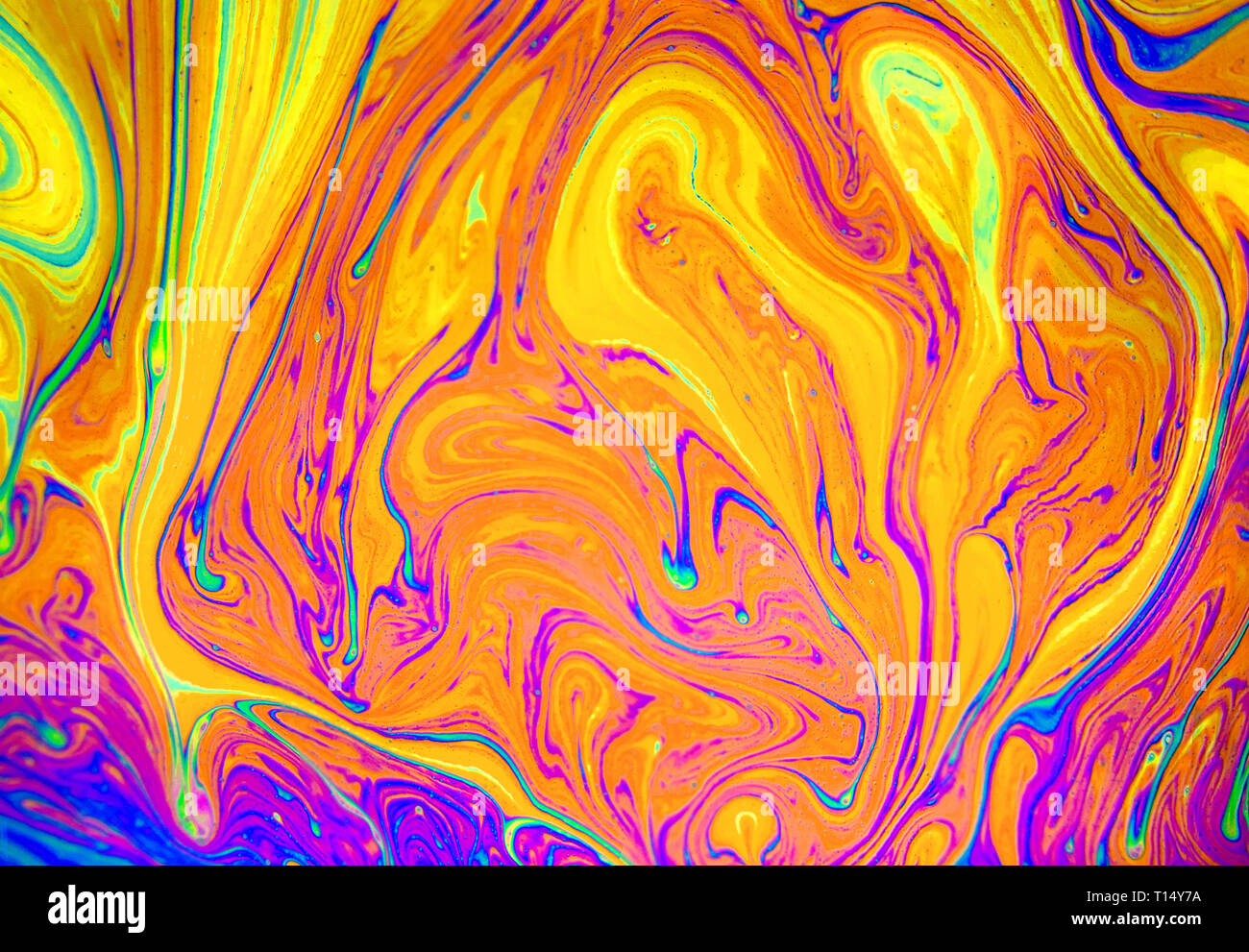 Psychedelic Hintergrund. Universum der Blumen. Concept Art Design. Mehrfarbiger Hintergrund, abstrakte Muster Stockfoto