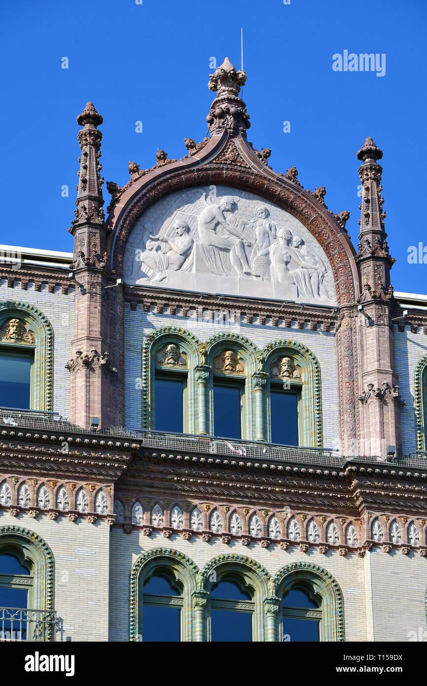 Brudern Haus - Paris Courtyard, Budapest, Ungarn. Brudern - Haz-Parizsi Udvar, Budapest, Magyarország. Stockfoto