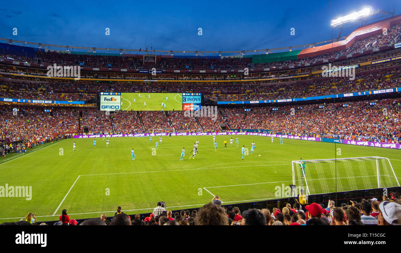 Das Freundschaftsspiel zwischen Manchester United und F.C. Barcelona im Sommer 2017 Stockfoto