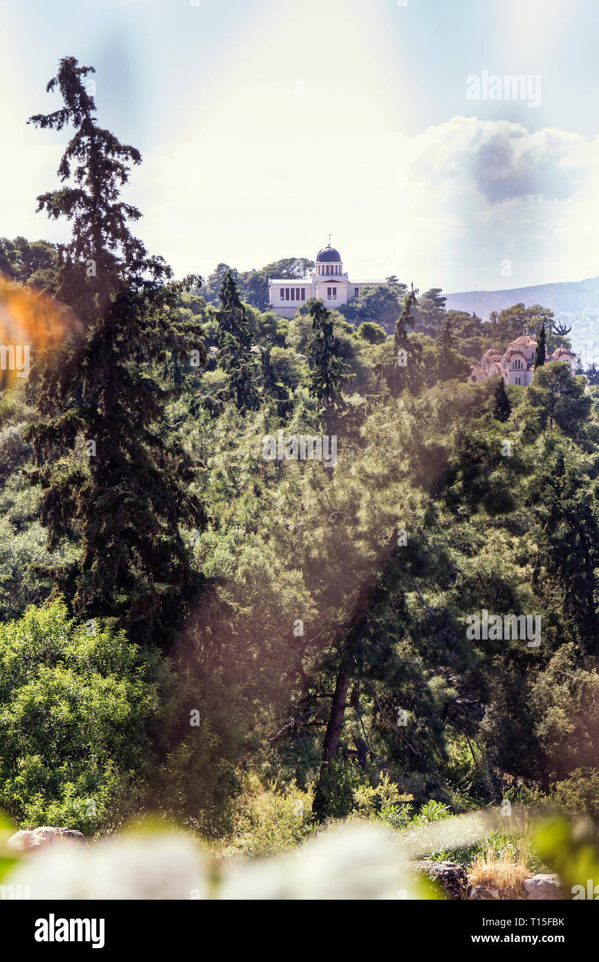 Griechenland, Athen, Blick auf die Sternwarte Stockfoto