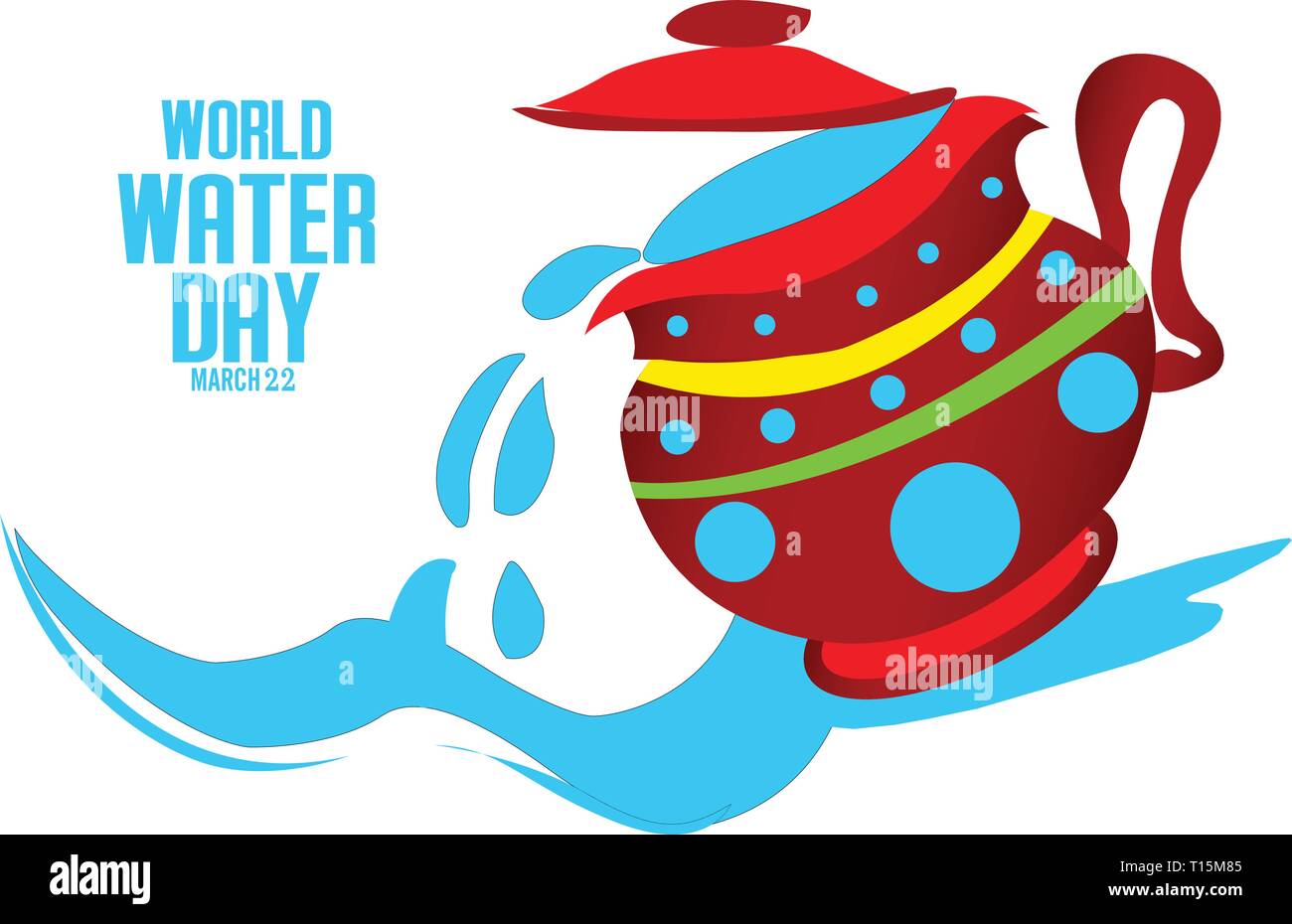 Wasser sparen. Weltwassertag Konzept. Vector Illustration. Stock Vektor