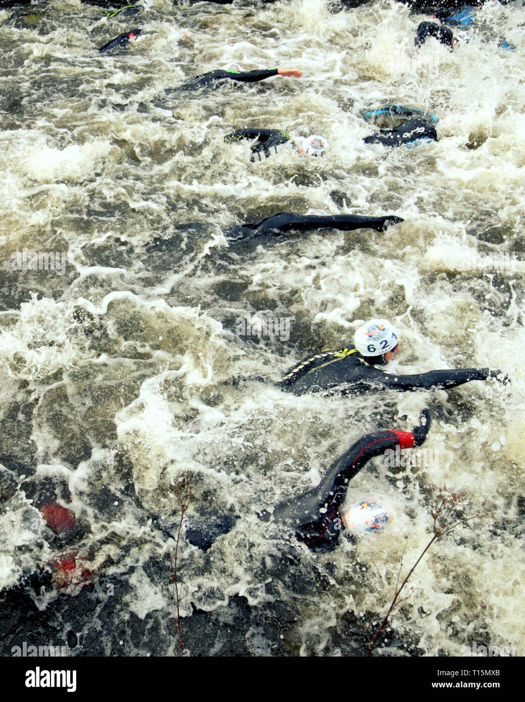 Glasgow, Schottland, Großbritannien, 23. März, 2019. Red Bull Neptun Schritte Herausforderung auf der Forth-and-Clyde-Kanal bei Maryhill Schlösser. Gerard Fähre / alamy Leben Nachrichten Stockfoto