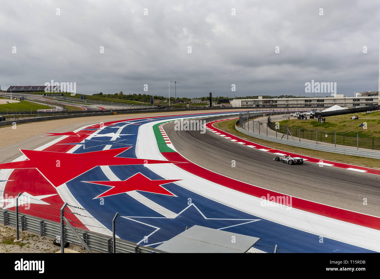 Austin, Texas, USA. 23 Mär, 2019. SANTINO FERRUCCI (R) (19) Von den Vereinigten Staaten durch die dreht sich während der Praxis geht für die INDYCAR Klassiker am Stromkreis des Americas in Austin, Texas. (Bild: © Walter G Arce Sr Asp Inc/ASP) Stockfoto