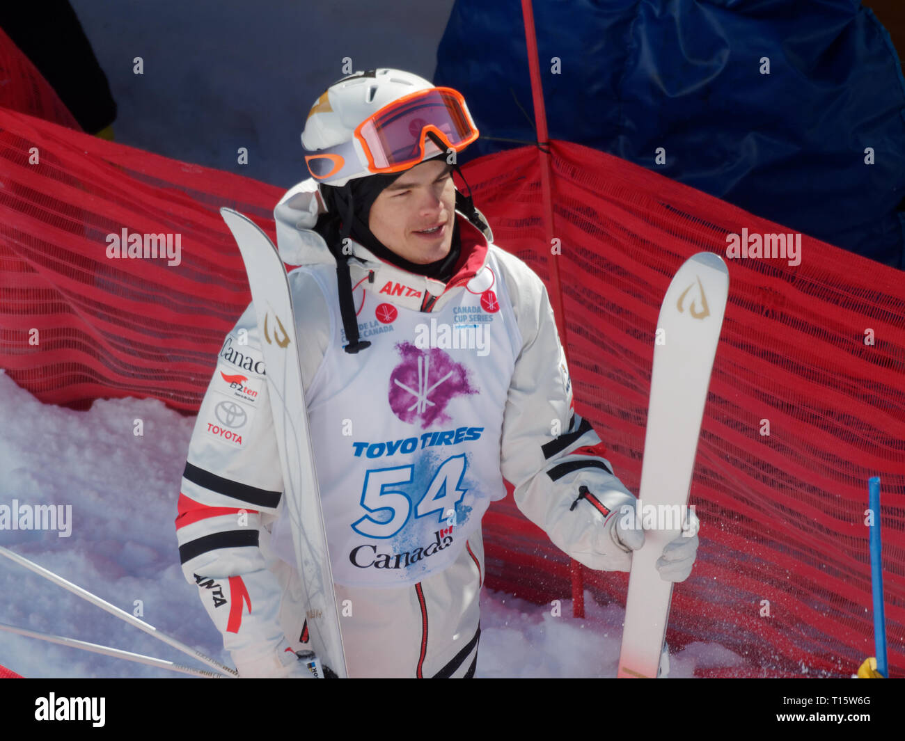 Quebec, Kanada. ,. Welt Moguls, Meister, Mikael Kingsbury gewinnt die Kanadische Moguls Meisterschaft Serie von Toyota in Val Saint-Come Credit präsentiert: Richard prudhomme/Alamy leben Nachrichten Stockfoto