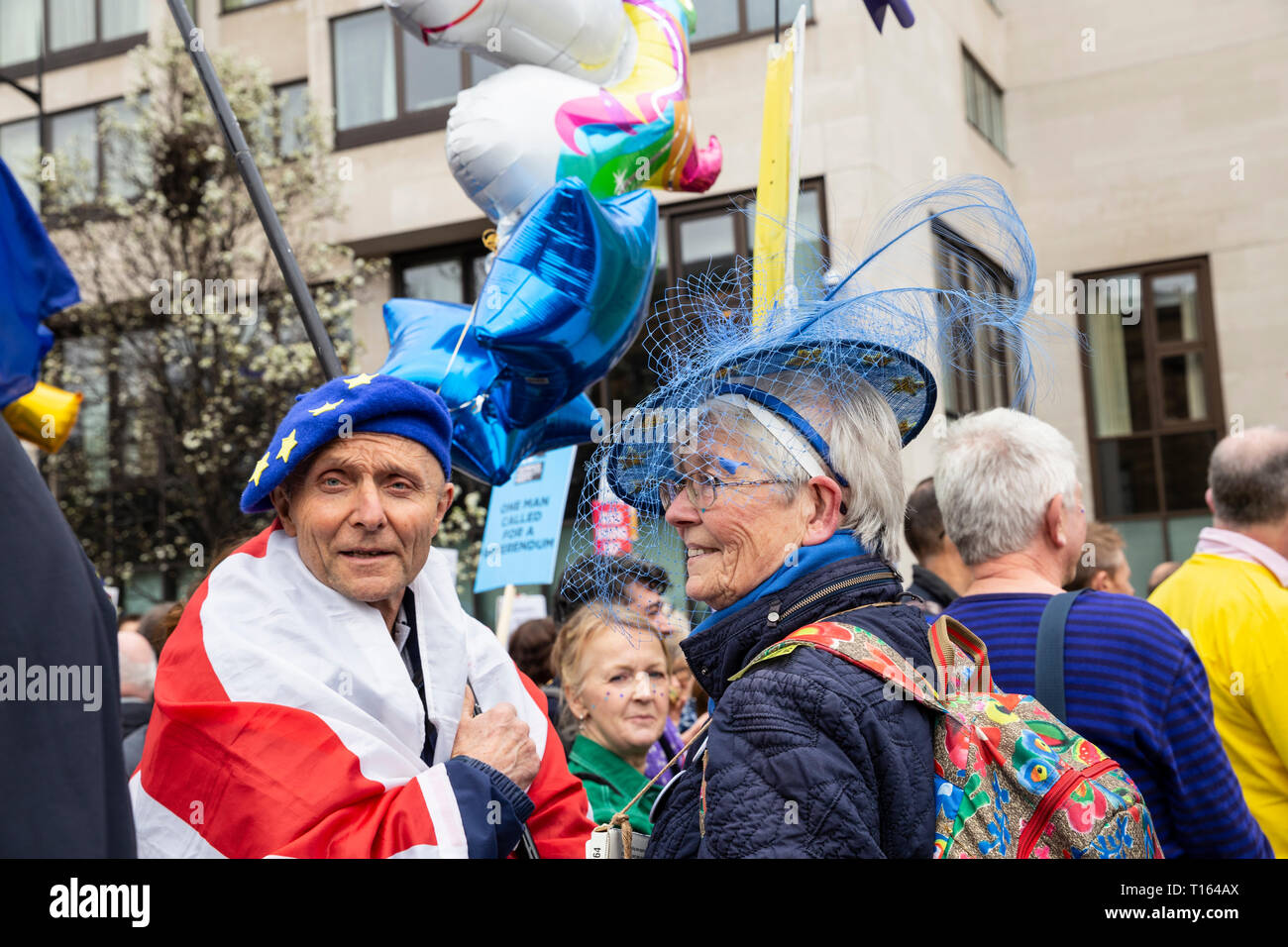 London, UK, 23. März 2019. Hunderte Tausende von Leuten Brexit März Protest neues Referendum in Central London zu verlangen verbunden haben, UK Credit: tottotophotography/Alamy leben Nachrichten Stockfoto