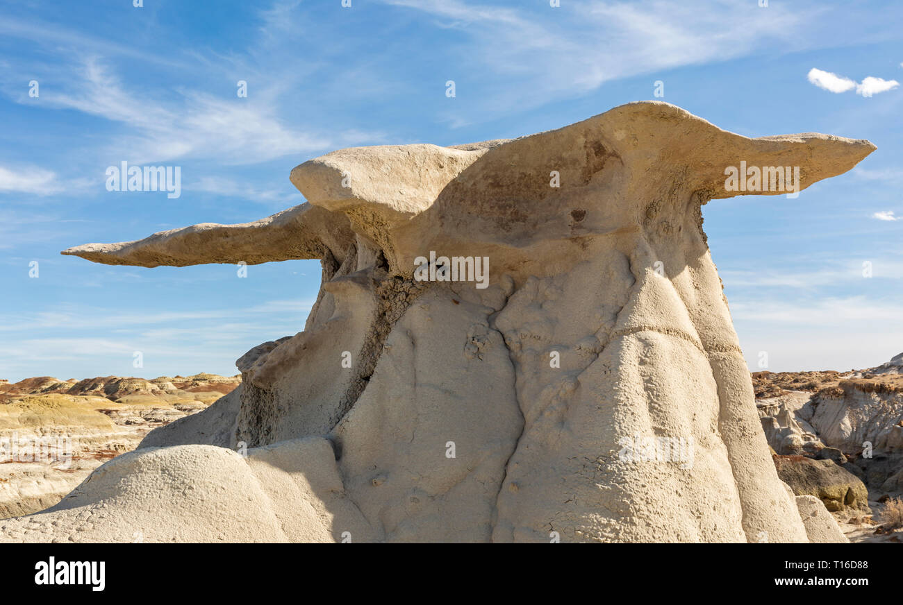 Eine der Stein winged Hoodoos im BIsit/De-Na-Zin WIlderness in New Mexiko. Stockfoto