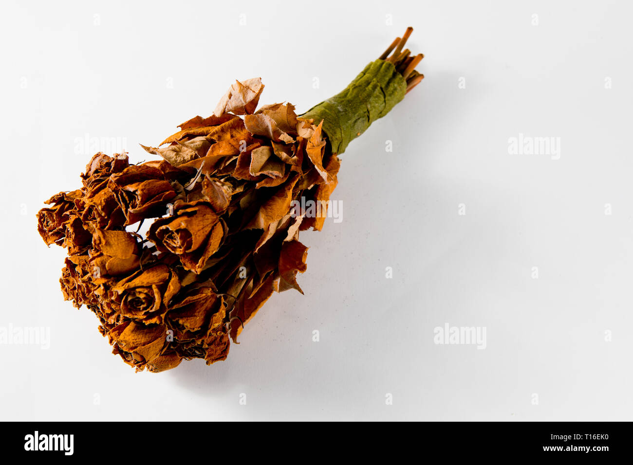 20 Jahre alt wedding bouquet - 21 Rosen - getrocknet, Königin aller Flora und zeitlos-Konzept Stockfoto