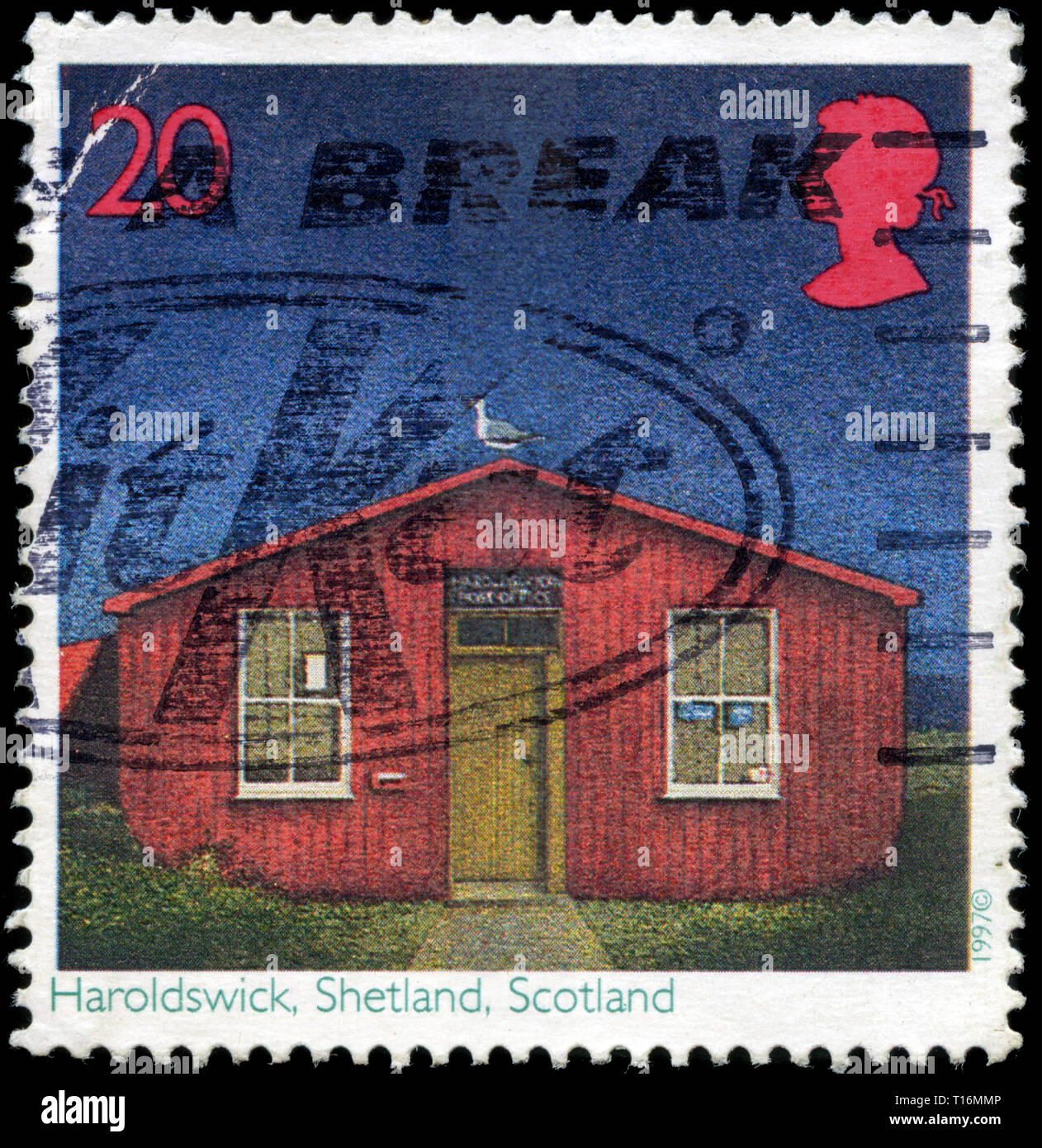 Briefmarke aus dem Vereinigten Königreich und Nordirland im Sub-Post Büros Serie in 1997. Stockfoto