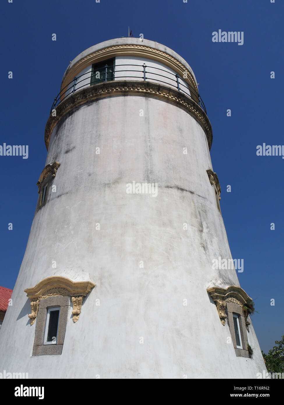 Die Frontansicht der Leuchtturm an der Guia Festung in Macau. Stockfoto