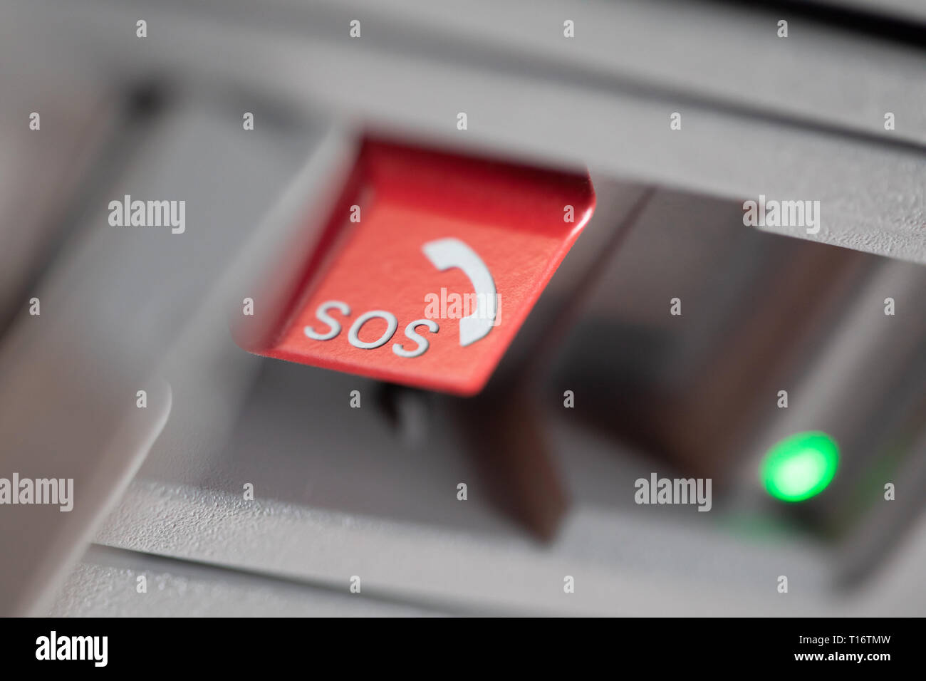 Not sos-Taste schließen, die für die Hilfe nach dem Autounfall verwendet wird Stockfoto