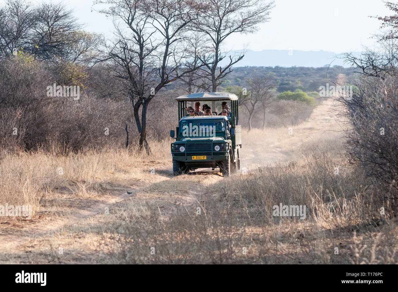 Off-road-Fahrzeug für Touristen, Namibia Stockfoto