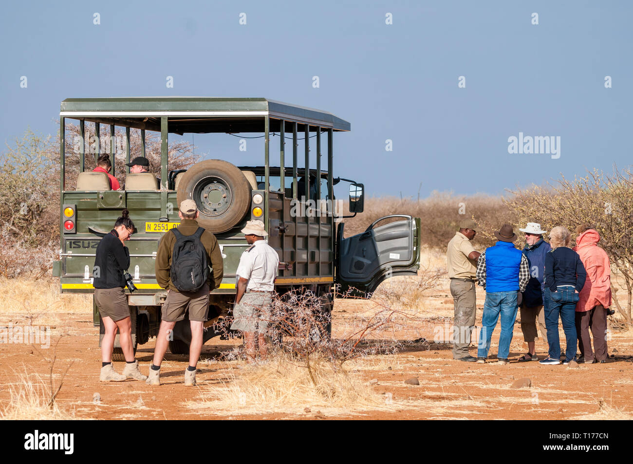 Off-road-Fahrzeug für Touristen, Namibia Stockfoto