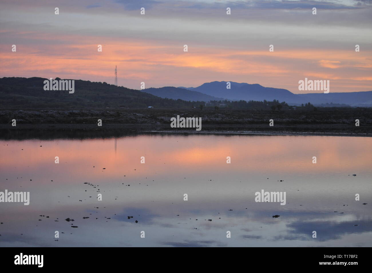 Eine Landschaft Nachmittag das Salz Stockfoto