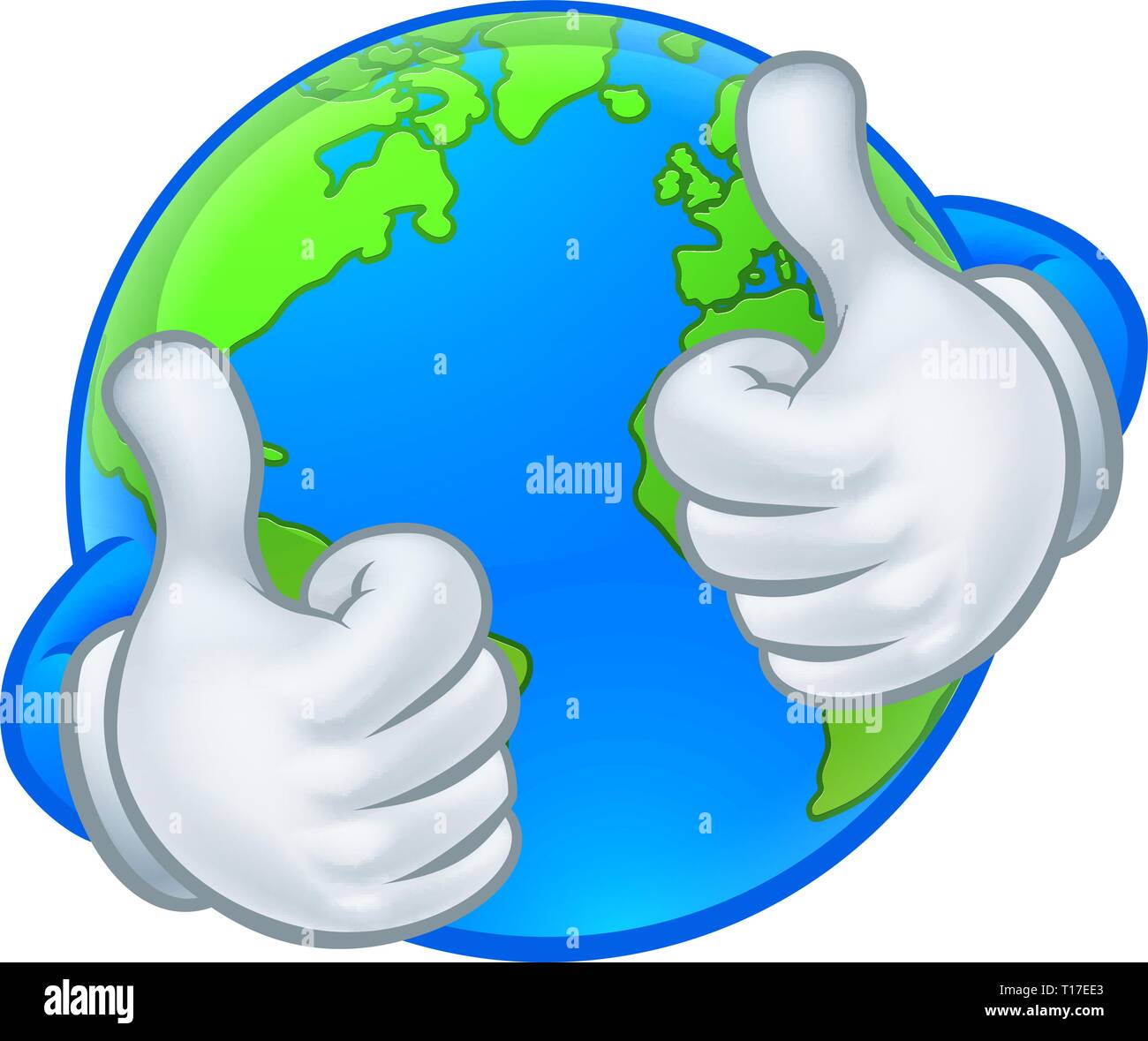 Earth Globus Welt Maskottchen Zeichentrickfigur Stock Vektor