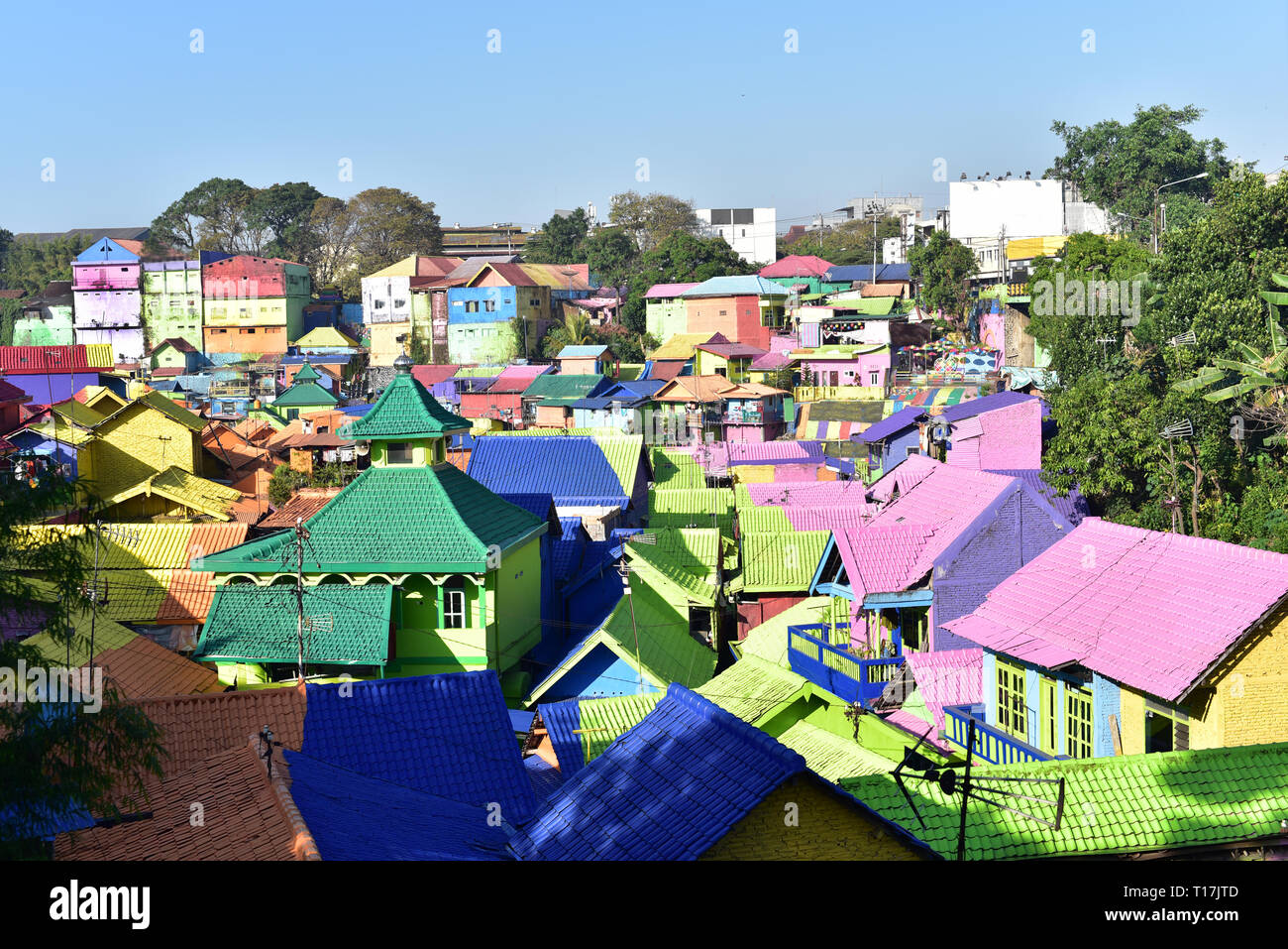 Malang bunte Vorort in Malang City, Insel Java, Indonesien Stockfoto