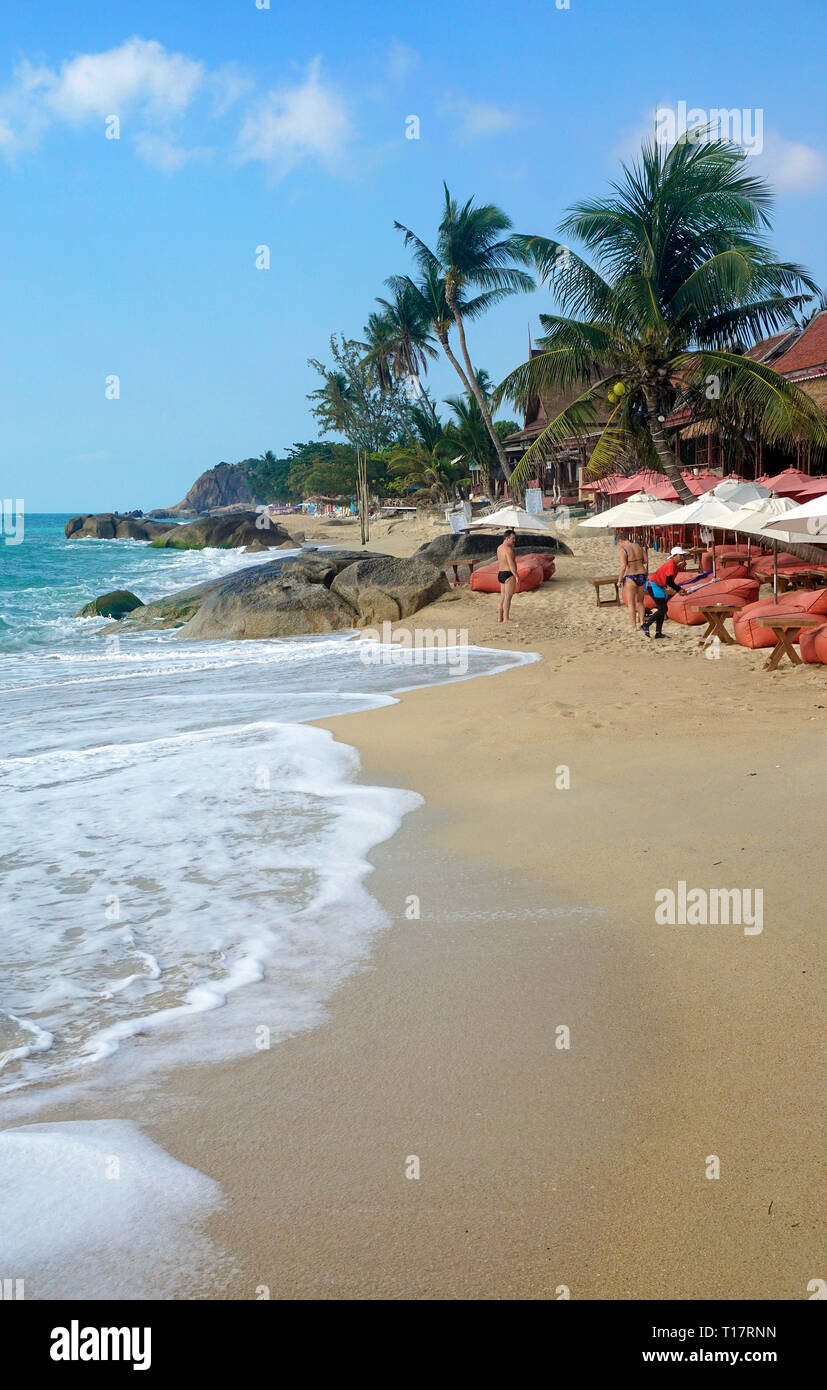 Black Pearl, eine Bar und ein Restaurant am Lamai Beach, Koh Samui, Golf von Thailand, Thailand Stockfoto