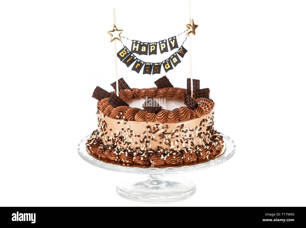 Schokoladenkuchen auf dunklem Hintergrund Stockfoto