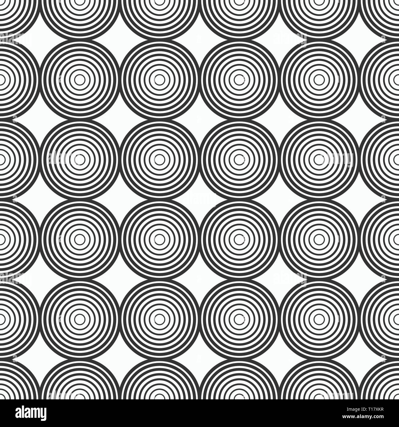 Zusammenfassung nahtlose Muster der Kreise. Flache Bauform. Minimalistischer Grafik drucken. Vektor monochromen Hintergrund. Stock Vektor
