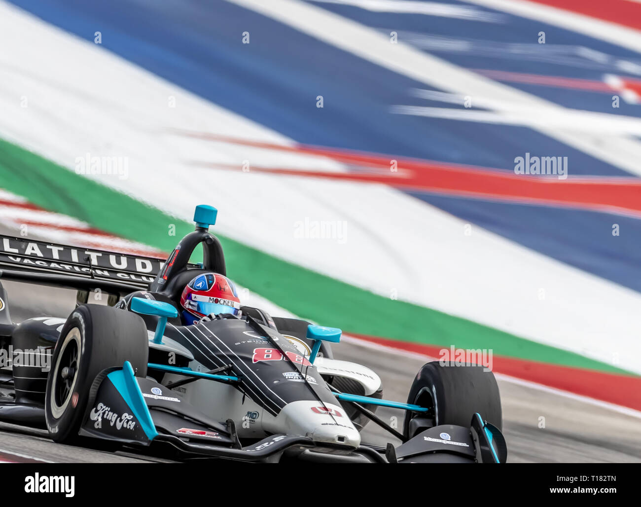 Austin, Texas, USA. 22 Mär, 2019. COLTON HERTA (R) (88) der Vereinigten Staaten durch die dreht sich während der Praxis geht für die INDYCAR Klassiker am Stromkreis des Americas in Austin, Texas. (Bild: © Walter G Arce Sr Asp Inc/ASP) Stockfoto