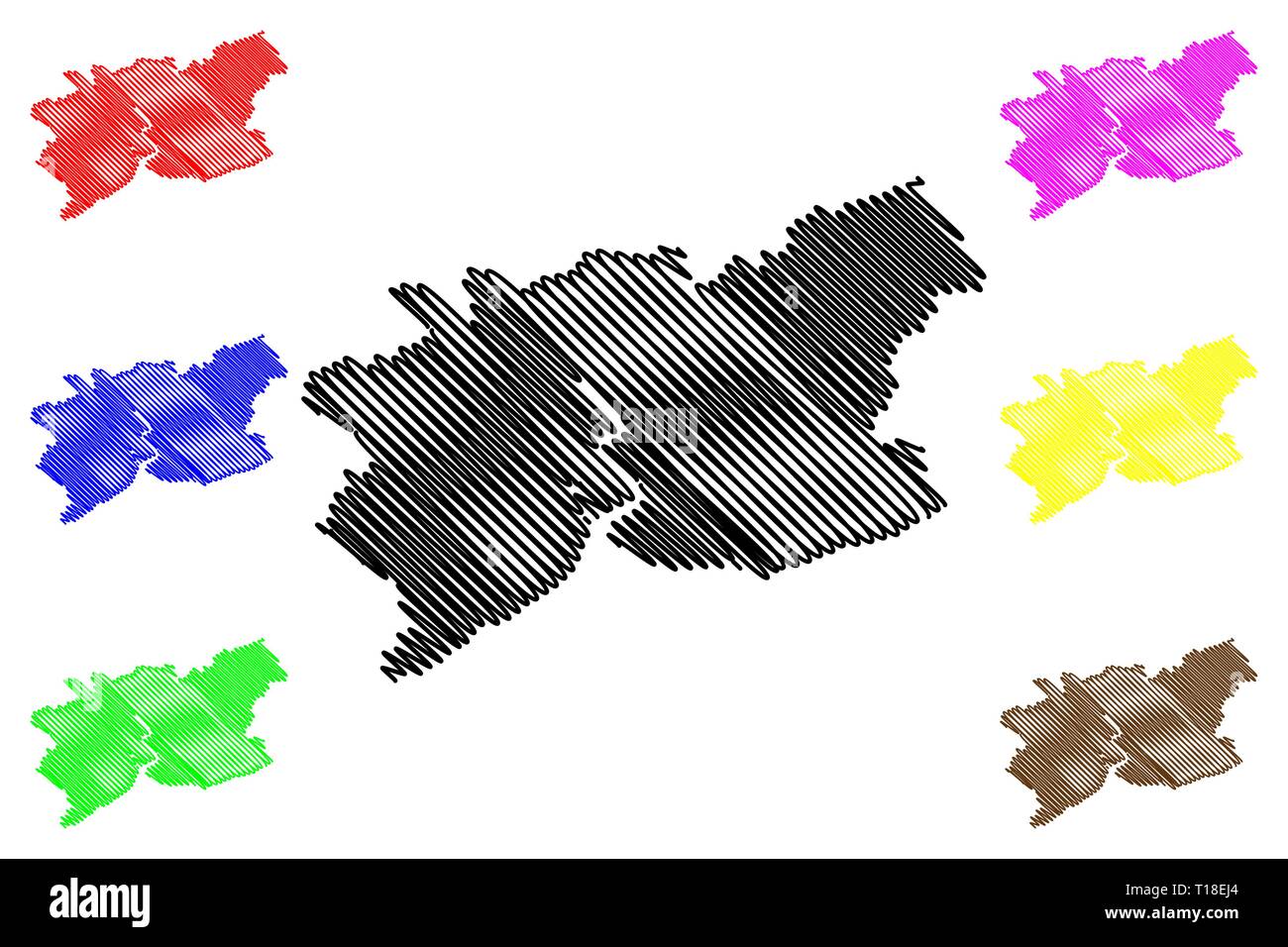 Newport (Vereinigtes Königreich, Wales, Cymru, Principal Gebieten von Wales) Karte Vektor-illustration, kritzeln Skizze Stadt ein County Newport Karte Stock Vektor