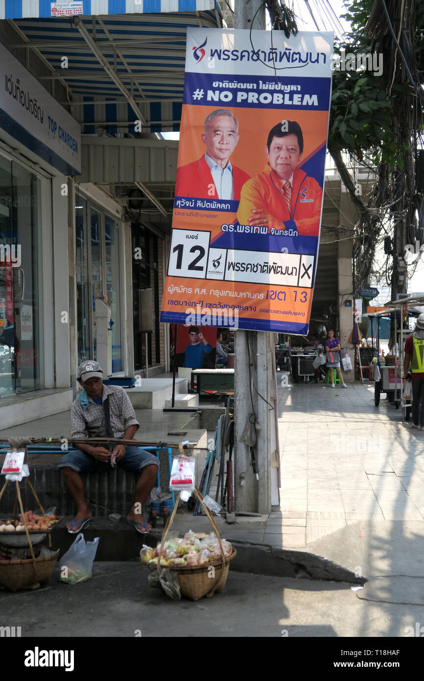 Allgemeinen Wahltag und Poster 24. März 2019 Thailand Stockfoto