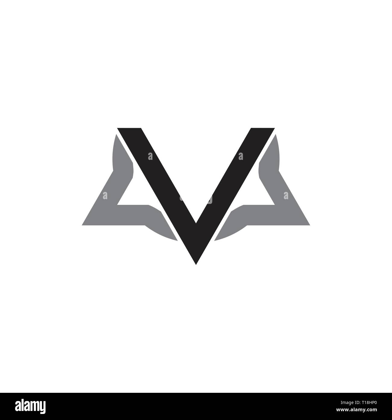 Buchstabe v Dreieck geometrische Linie logo Stock Vektor
