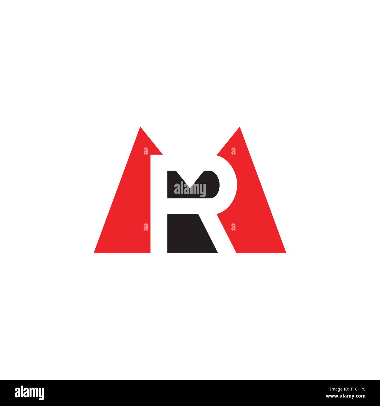 Schreiben von Herrn einfach negativen Raum Dreieck geometrische Logo Stock Vektor
