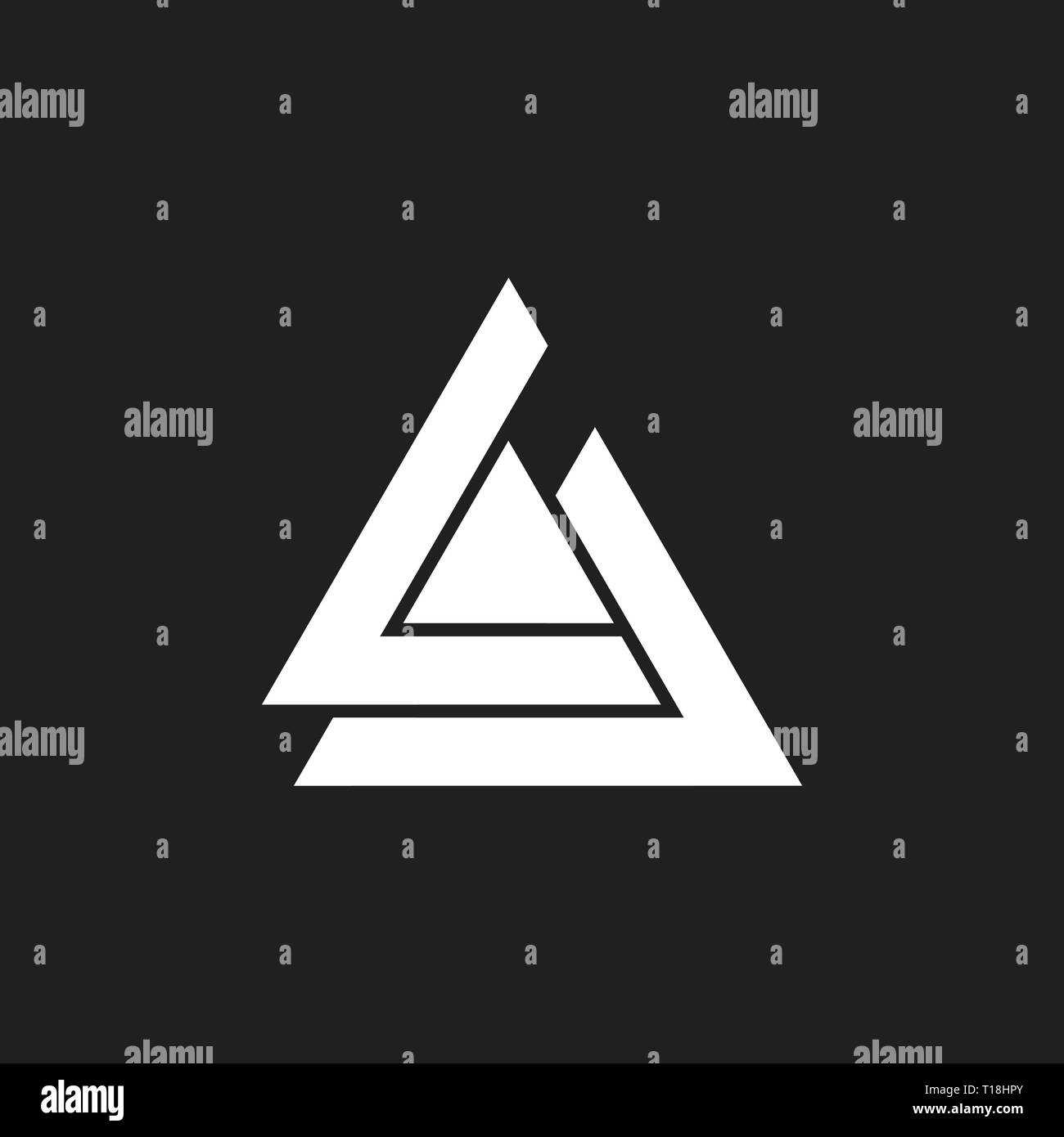 Zusammenfassung schreiben La geometrische Dreieck logo Stock Vektor