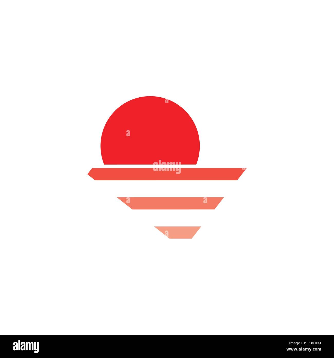 Einfache geometrische Sonnenuntergang gradient logo Vektor Stock Vektor