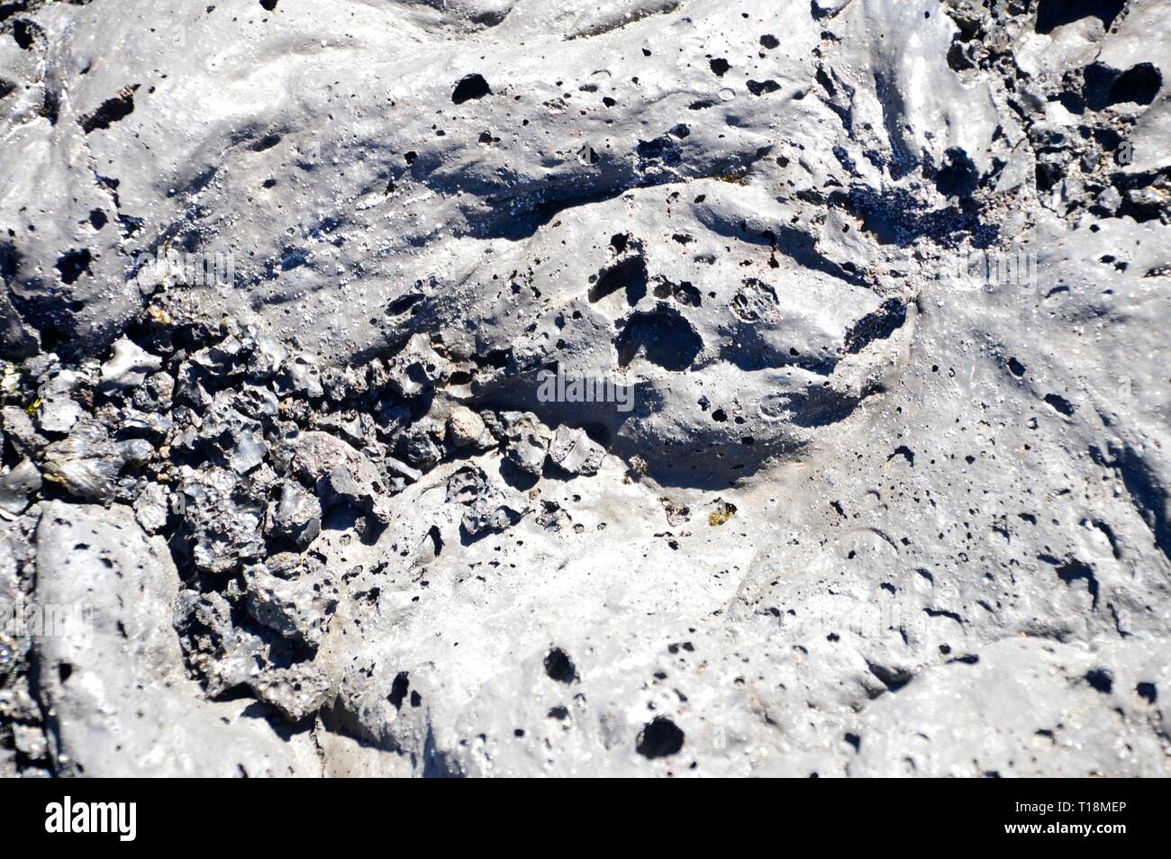 Kalte Lavaformationen von Mt. Kilauea auf Hawaii Stockfoto