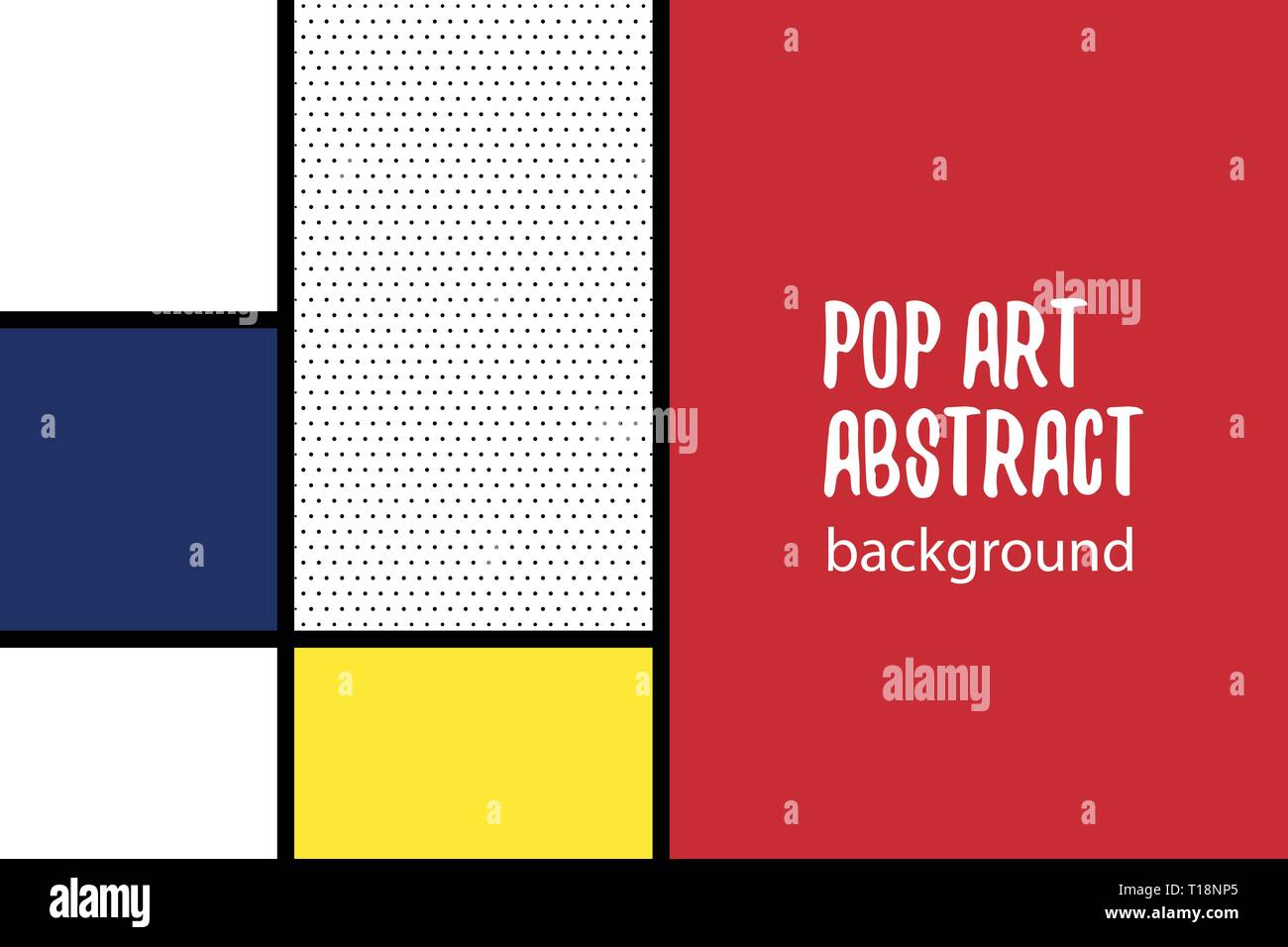 Pop Art Geometrie Mondrian style Line zurück Stock Vektor