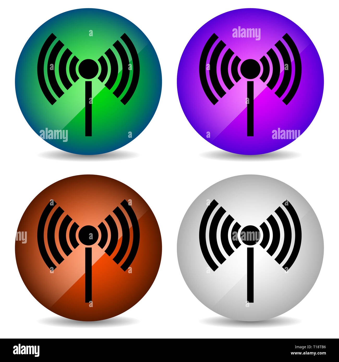 Radio Tower, Funk, drahtlose Verbindung, Antenne, Sender Symbole Vektor  Elemente Stockfotografie - Alamy