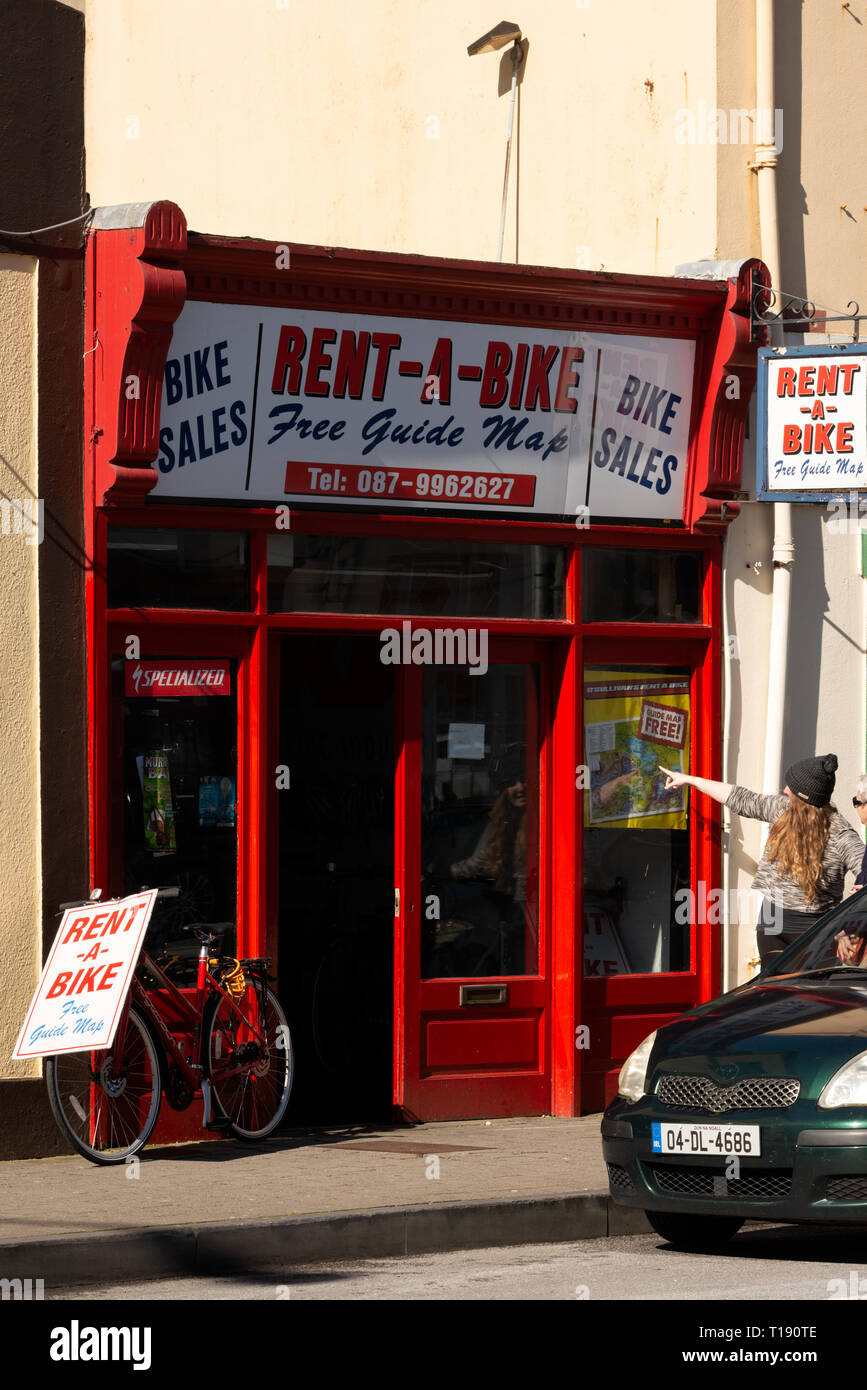 In Killarney, County Kerry, Irland, können Fahrräder gemietet werden Stockfoto