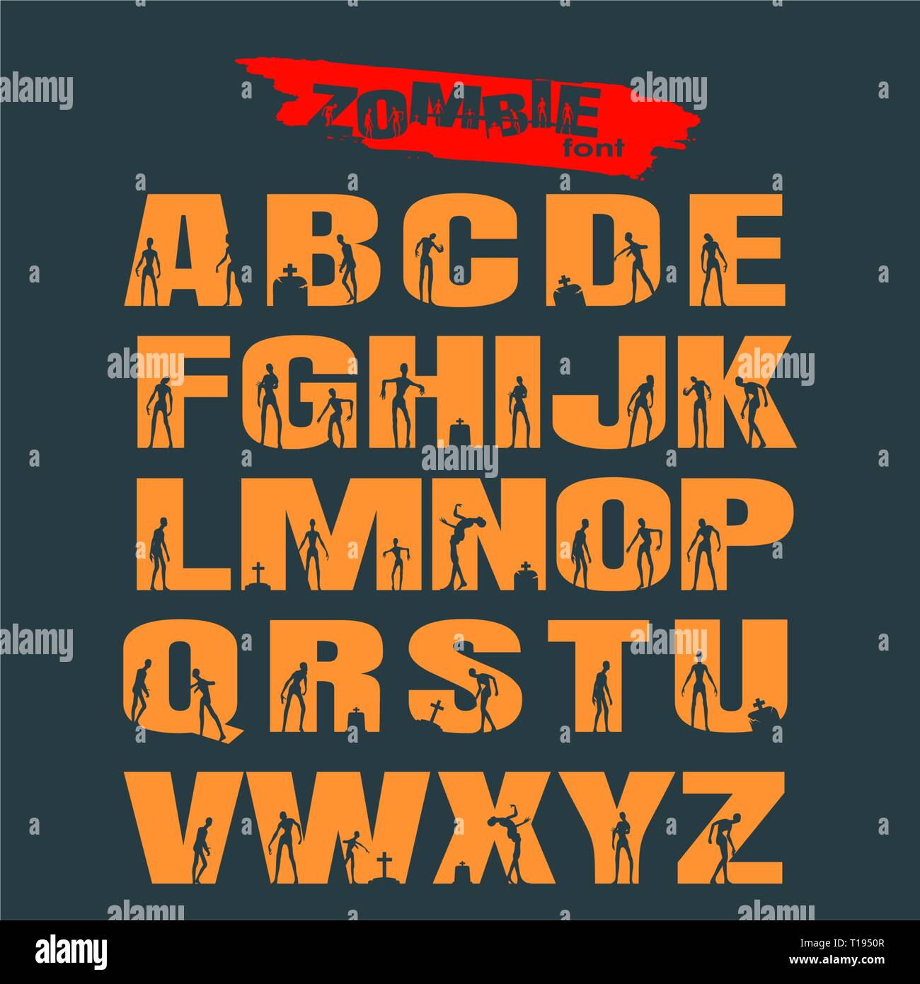 Dekorative Alphabet vector Font. Stock Vektor