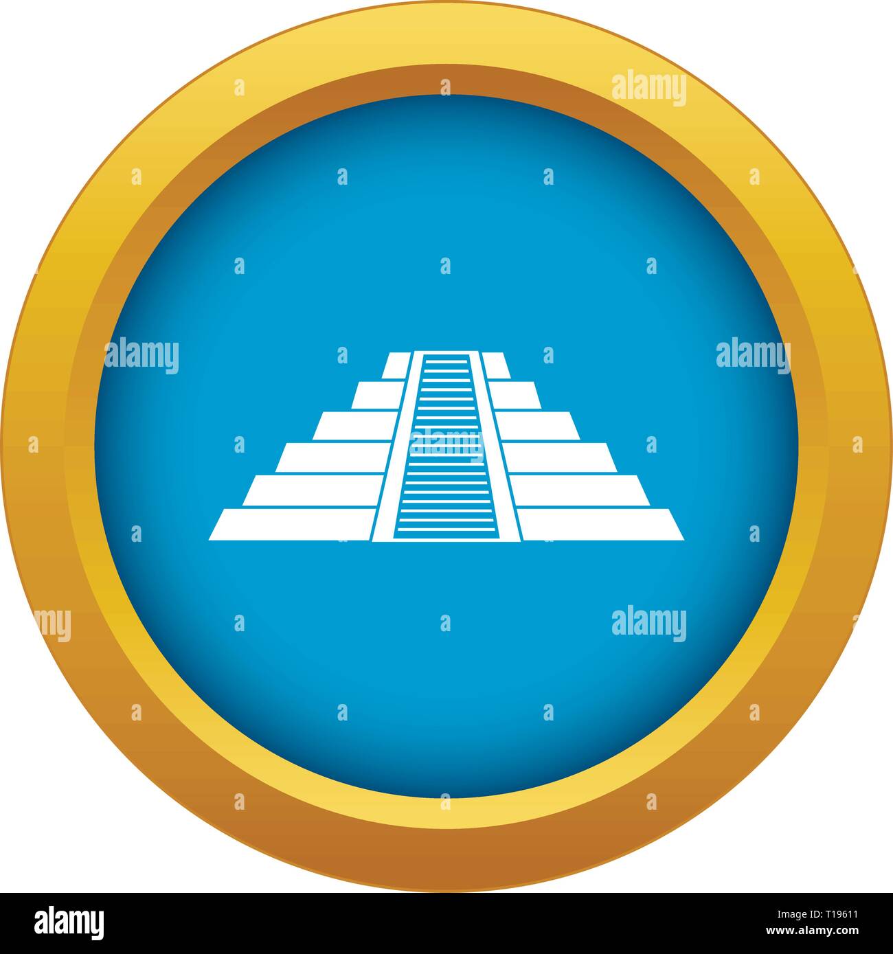 Ziggurat in Chichen Itza Symbol blau Vector isoliert Stock Vektor
