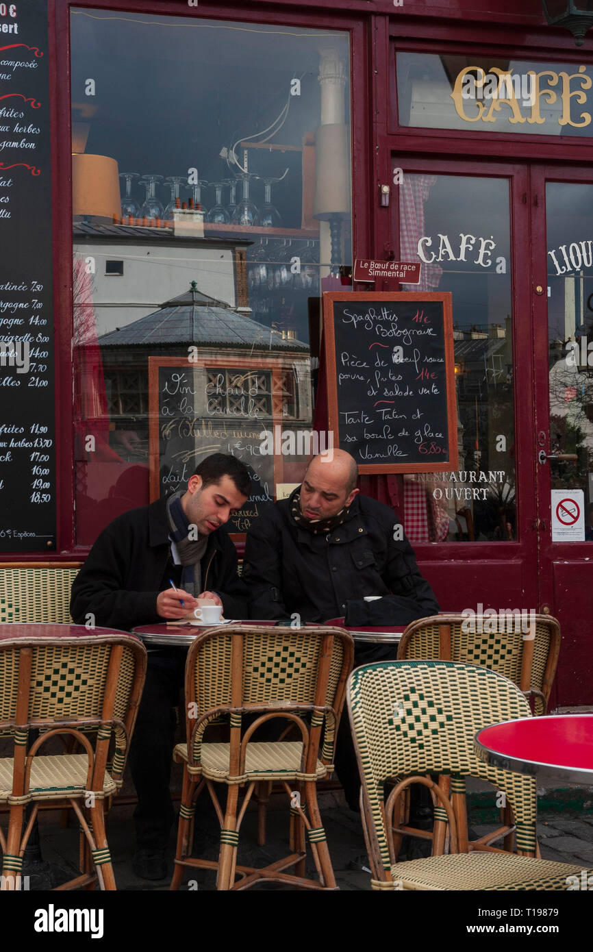 Das Restaurant Le Consulat, Montmartre, Paris, Frankreich Stockfoto