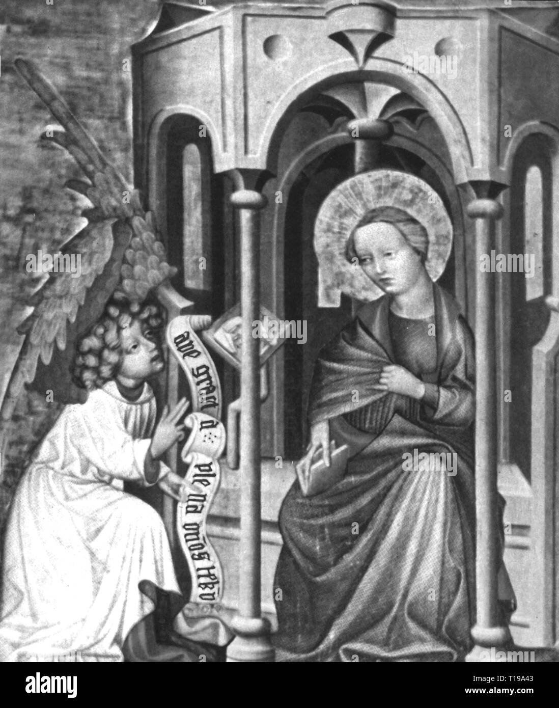 Religion, Christentum, Verkündigung, "Die Verkündigung", Malerei, Anfang des 15. Jahrhunderts, Kathedrale, Brandenburg, Artist's Urheberrecht nicht geklärt zu werden. Stockfoto