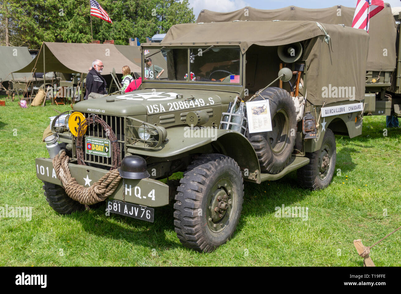 Ein Dodge WC 51/52 Licht 4WD Truck, Teil der D-Day 70-Jähriges Jubiläum Veranstaltungen in Sainte-Mère-Église, Normandie, Frankreich im Juni 2014. Stockfoto