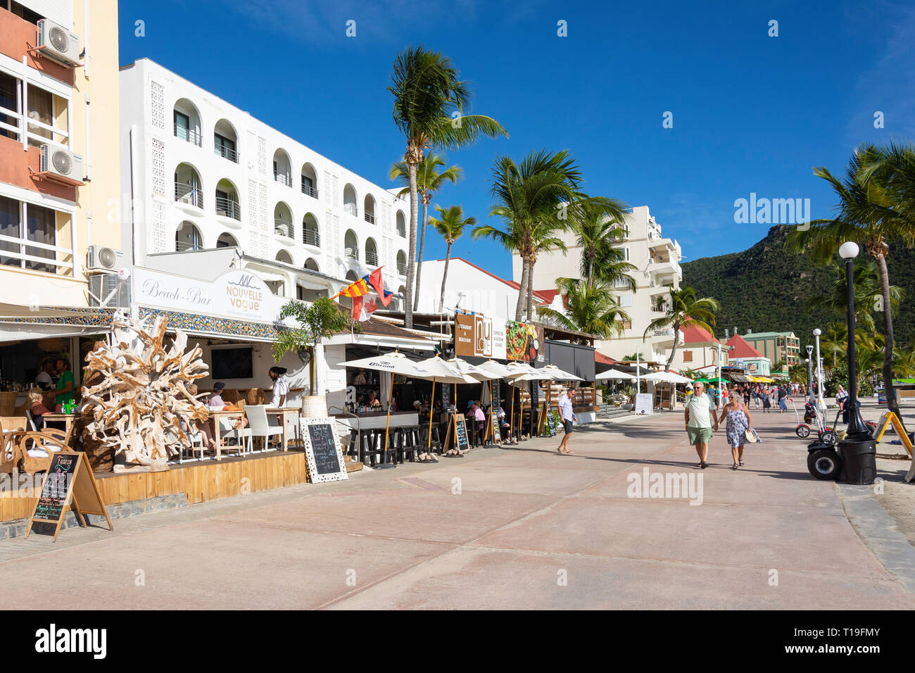 Die Promenade, Philipsburg, St. Maarten, St. Martin, Kleine Antillen, Karibik Stockfoto