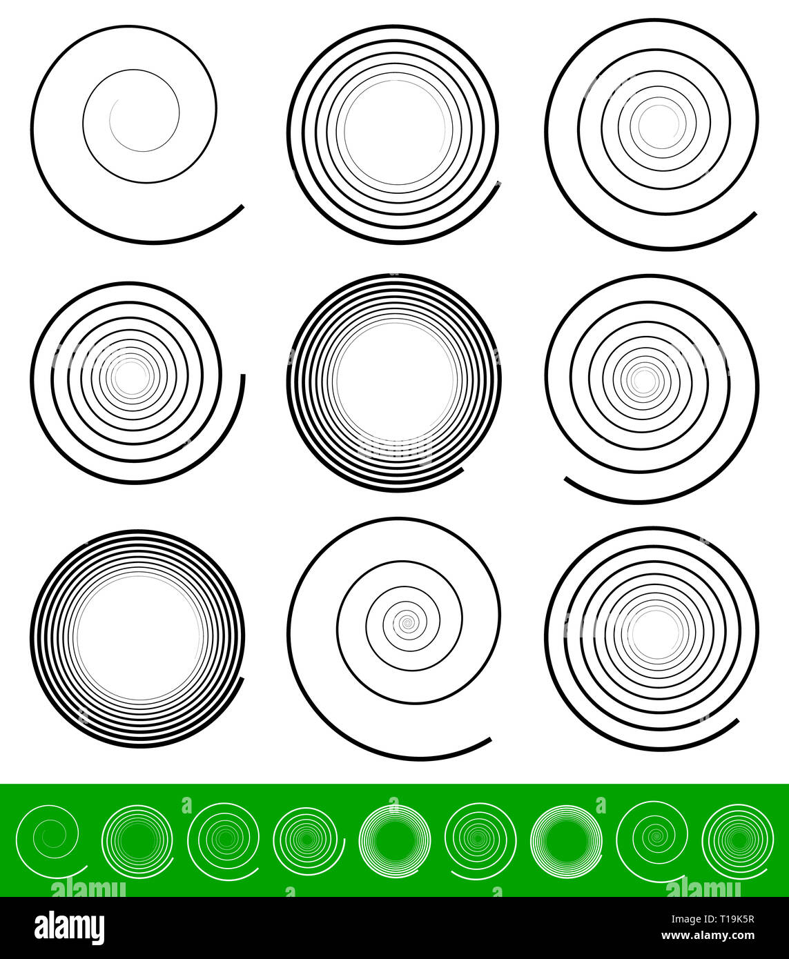 Eps 10 Vector Illustration einer Spirale gesetzt Stockfoto