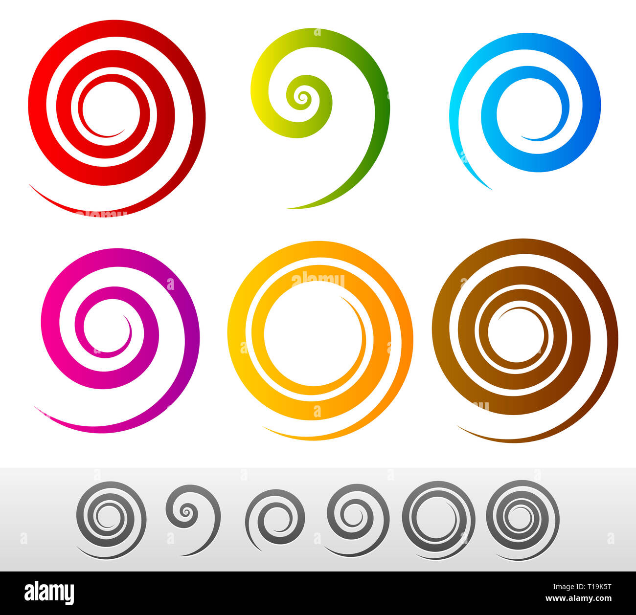 Bunte Spiralen Stockfoto