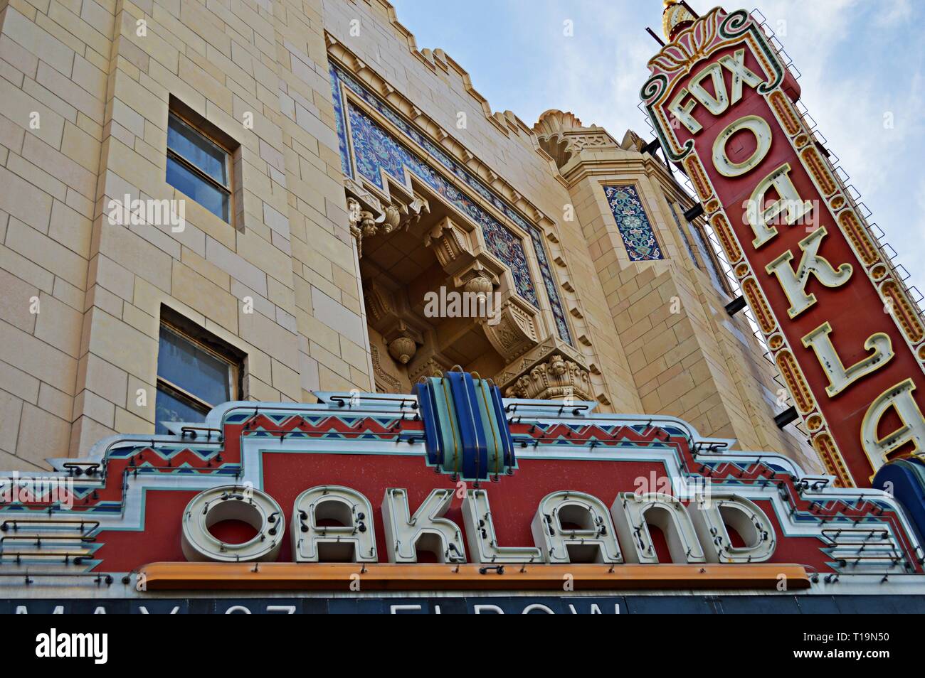 Neon singt der Fox Theater in Oakland Oakland Stockfoto