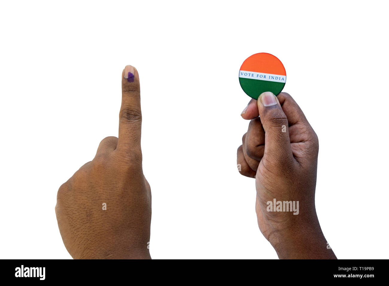 Konzept der indische Wahlkommission, Aufkleber zur Abstimmung für bessere Indische auf isolierten Hintergrund Stockfoto