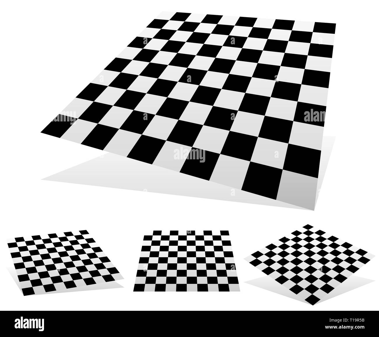 Checkered Flugzeuge mit Schatten und Schattierung Stockfoto