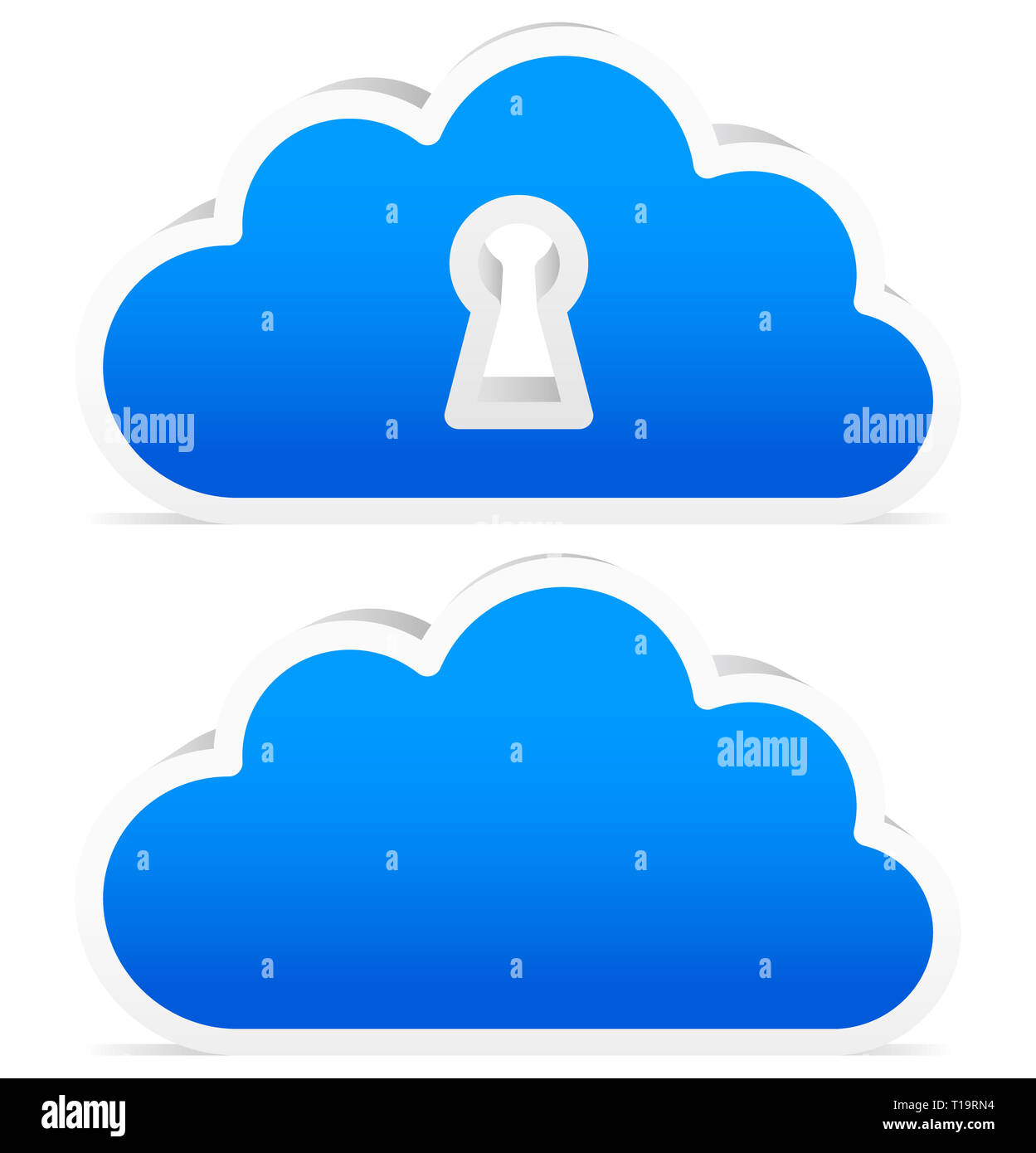 3D-Wolken für IT-Sicherheit oder Meteorologie-Konzept Stockfoto