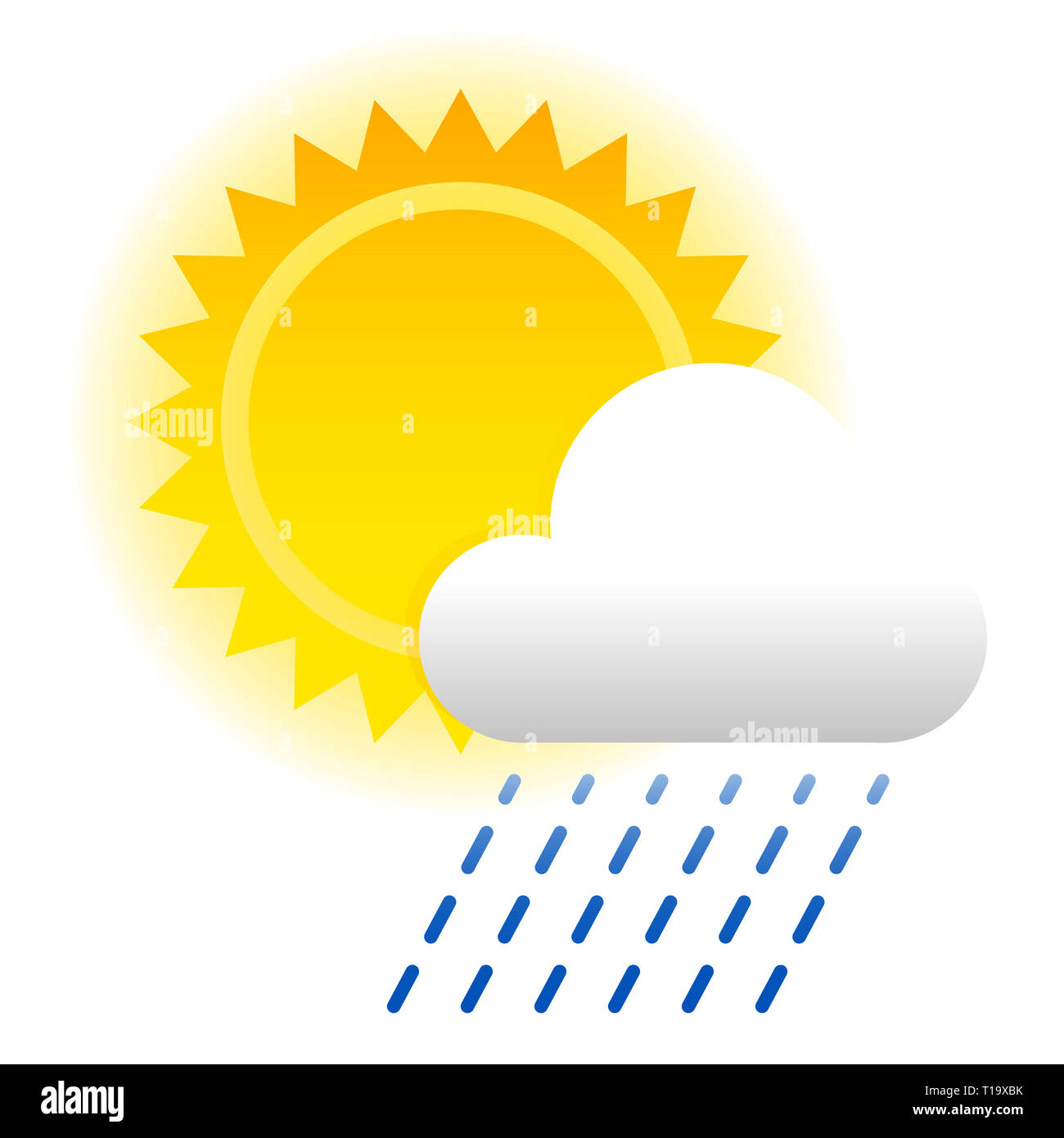 Eps 10 vector Abbildung: Wetter Komposition mit Sonne und Wolken. Sun Symbol, Cloud-Symbol. Stockfoto