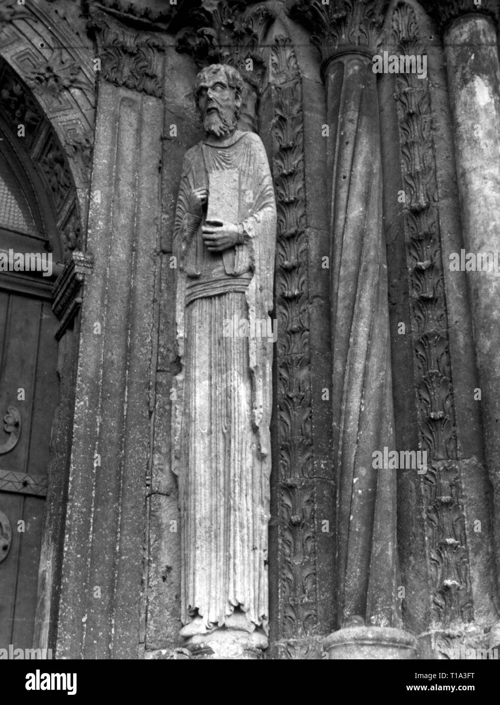 Religion, Christentum, saint, Propheten oder Evangelisten, Skulptur, circa 1140, St Lazare Stiftskirche, Avallon, Additional-Rights - Clearance-Info - Not-Available Stockfoto