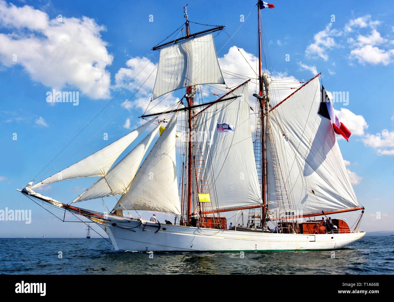 In der Nordsee mit den Tall Ships Race, Sunderland 2018 Stockfoto