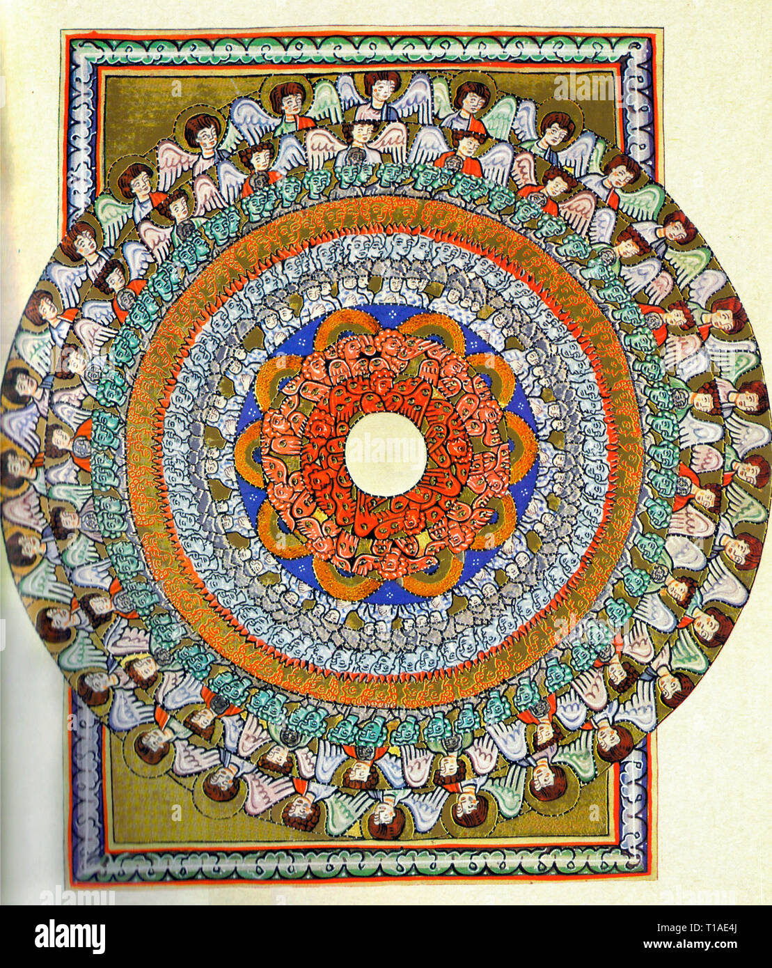 Vision der himmlischen Hierarchie - 12. Jahrhundert Stockfoto