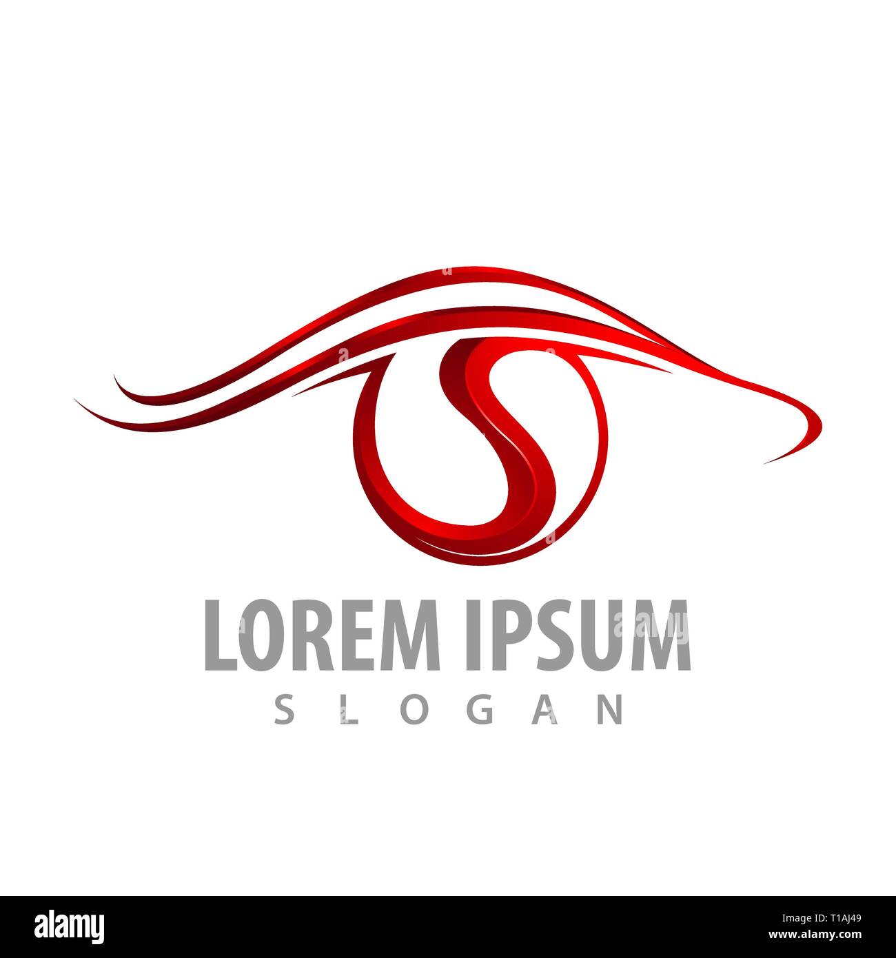 Red Eye Vision mit S schreiben Konzept Design. Symbol grafische Vorlage element Stock Vektor